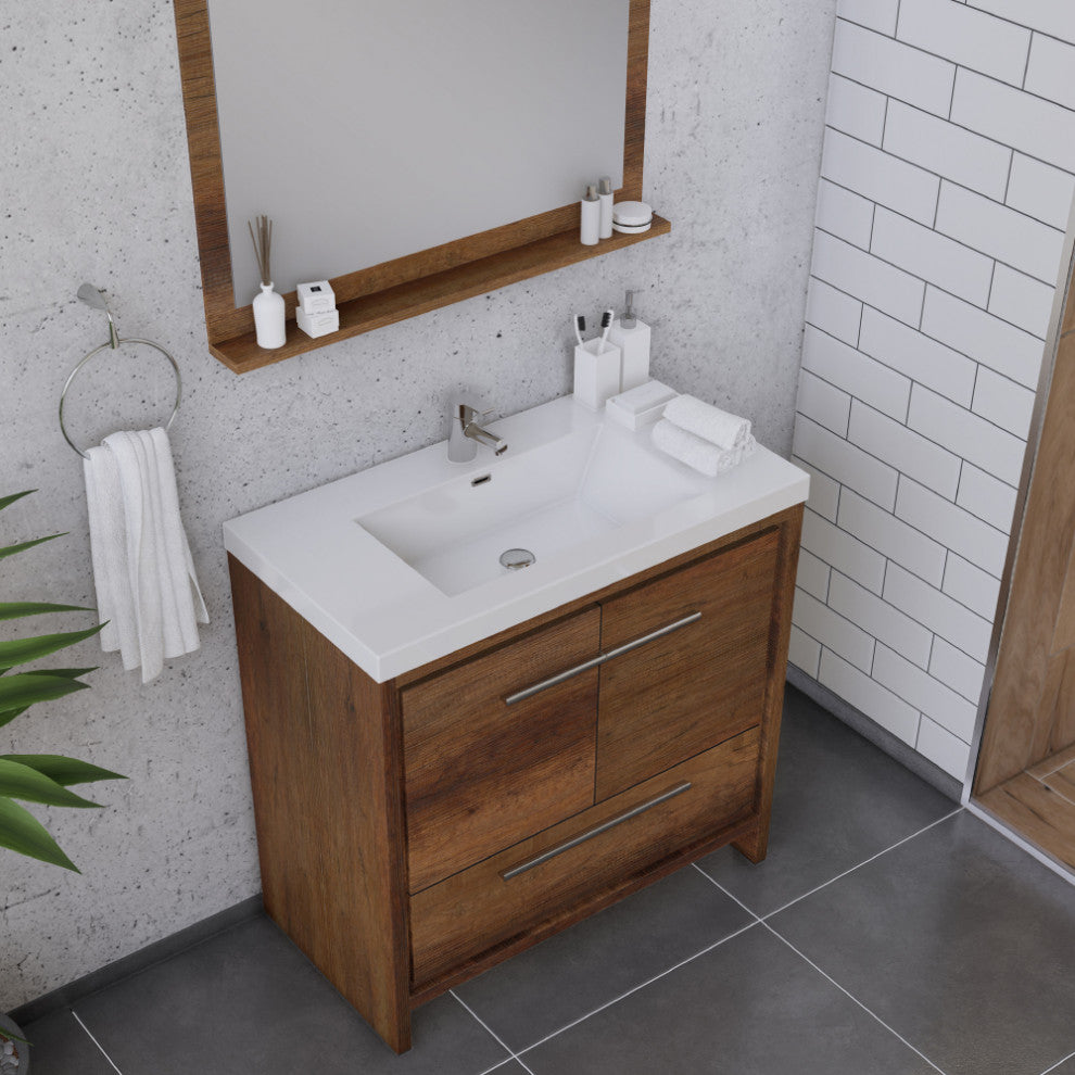 Sortino 36" Bathroom Vanity With Sink, Rosewood