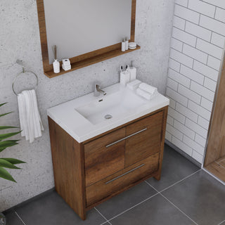 Sortino 36" Bathroom Vanity With Sink, Rosewood