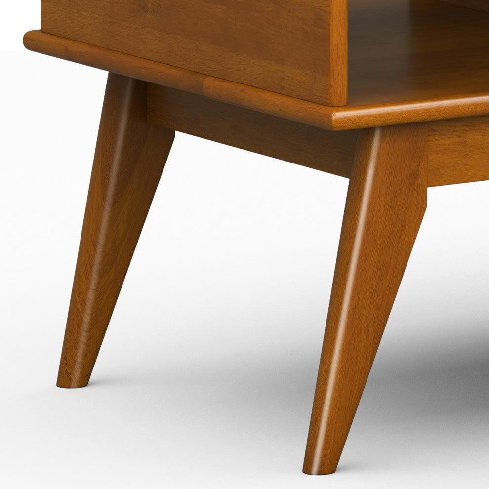 Draper Solid Hardwood Lift Top Coffee Table, Teak Brown