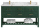 Parker 60" Double Sink Bath Vanity, Lafayette Green 2" Viola Brown