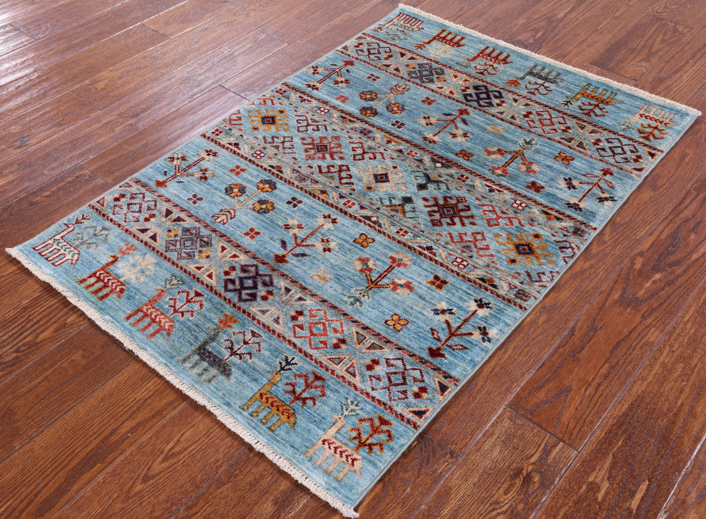2' 8" X 4' 0" Handmade Persian Gabbeh Tribal Rug Q8048