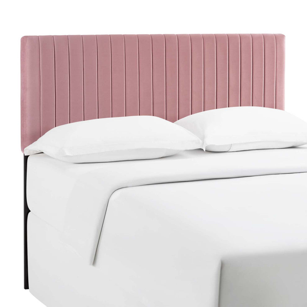Dusty Rose Keira King/California King Performance Velvet Headboard
