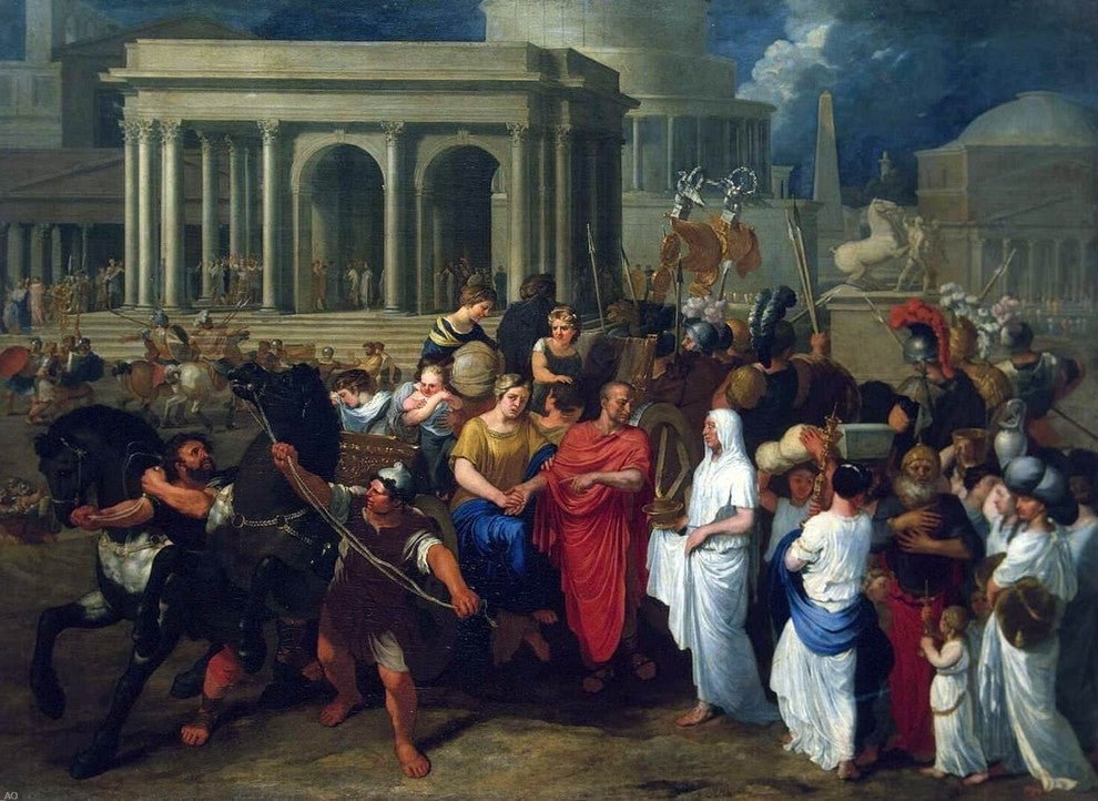 Bertholet Flemal Lucius Albinus Giving his Carriage to Vestals Wrapped Canvas
