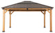 13 ft. x 15 ft. Cedar Framed Gazebo with Brown Steel and Polycarbonate Hip...