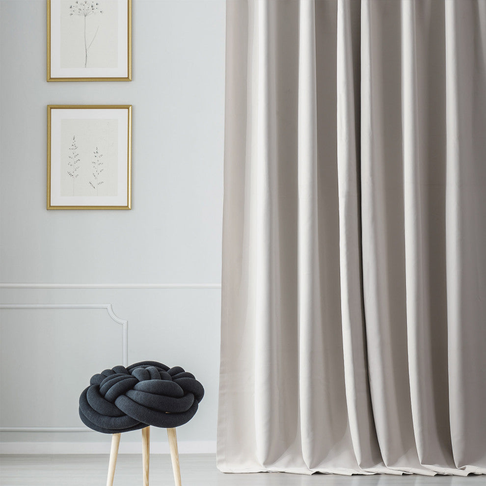 Room Darkening Curtain Panel Pair, Alabaster Beige, 50"x84"
