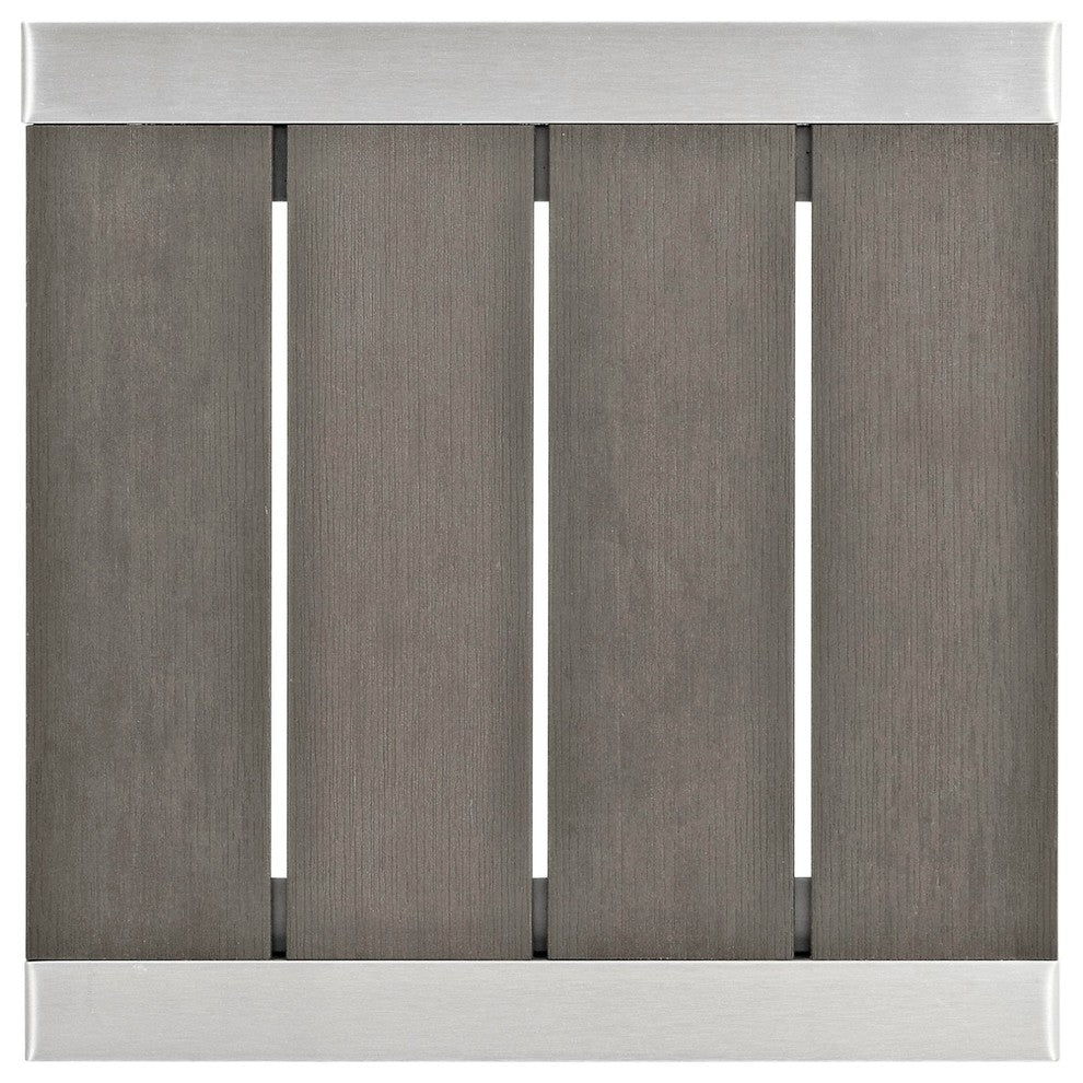Modern Contemporary Urban Outdoor Patio Sofa Side Table, Gray Gray, Aluminum
