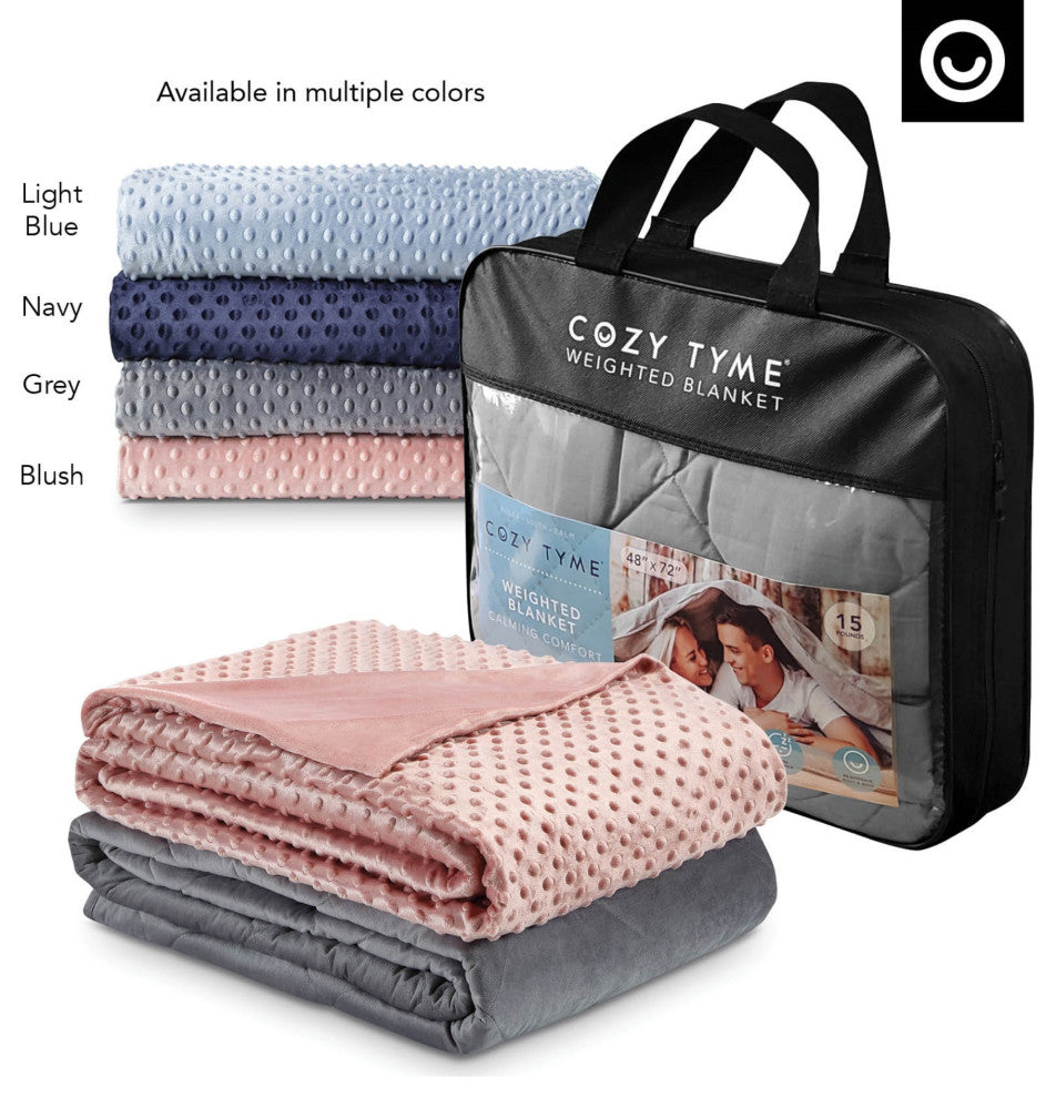 Cozy Tyme Kofi Weighted Blanket, Blush, 72"x80", 25LB