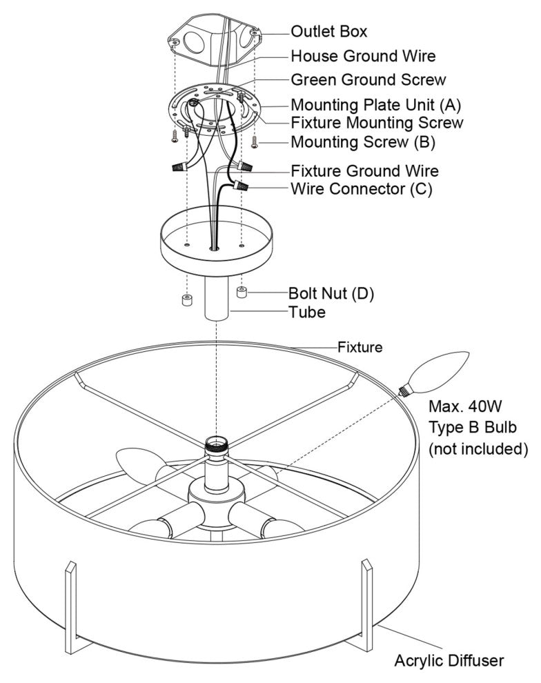 Vaxcel Lighting C0277 Surrey 4 Light 18"W Semi-Flush Drum Ceiling - Natural