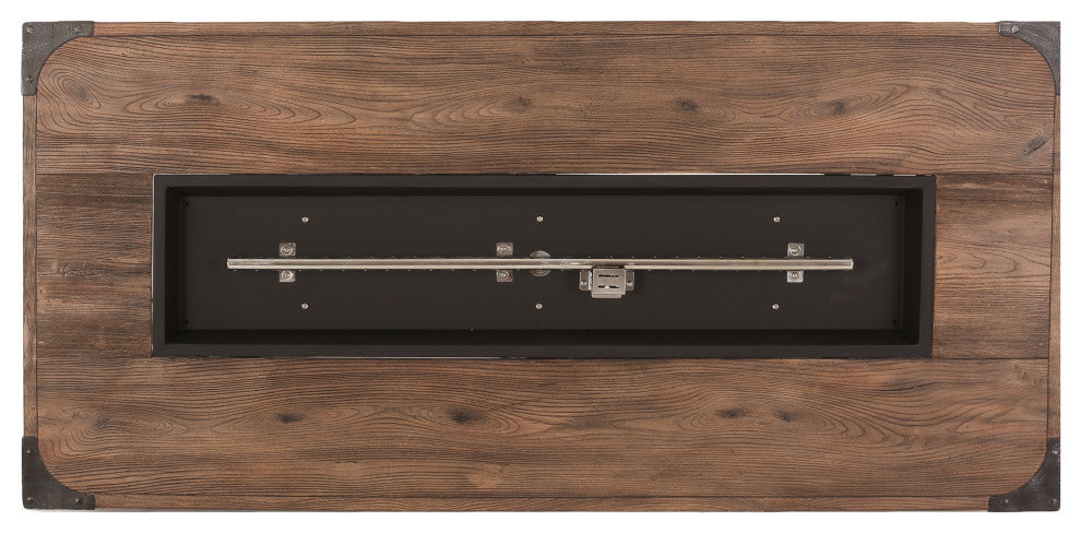 Aido Outdoor 50,000 BTU Rectangular Fire Pit, No Tank Holder