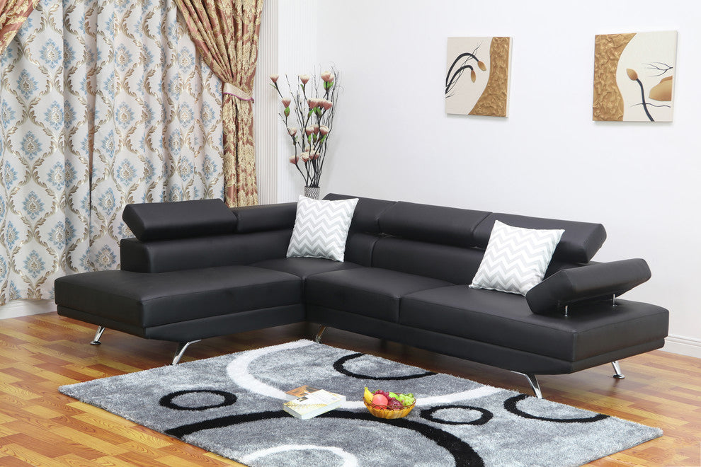 Kensley 2-Piece Sectional Sofa Set, Black, Left-Facing