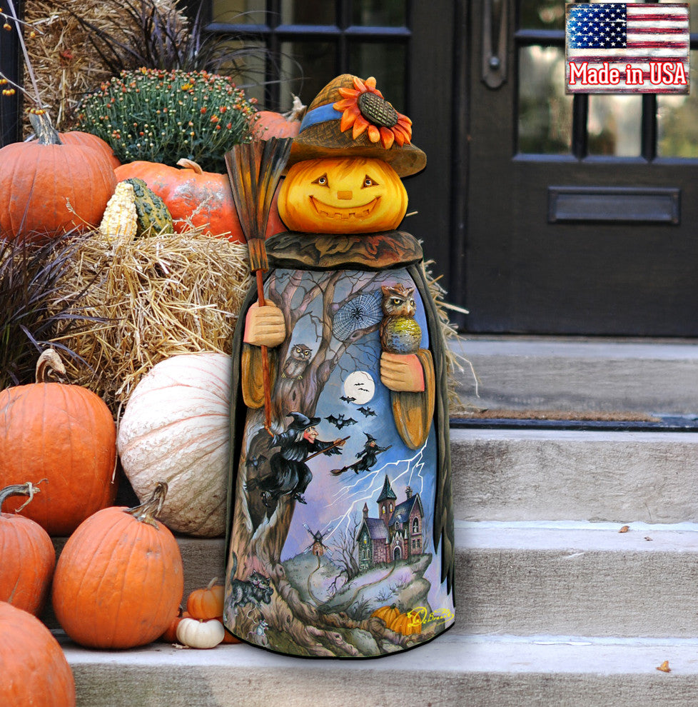 Halloween Scare Craw Pumpkin Head Door Hanger