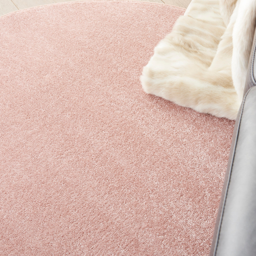 Nourison Essentials 4' x Round Pink Outdoor Area Rug