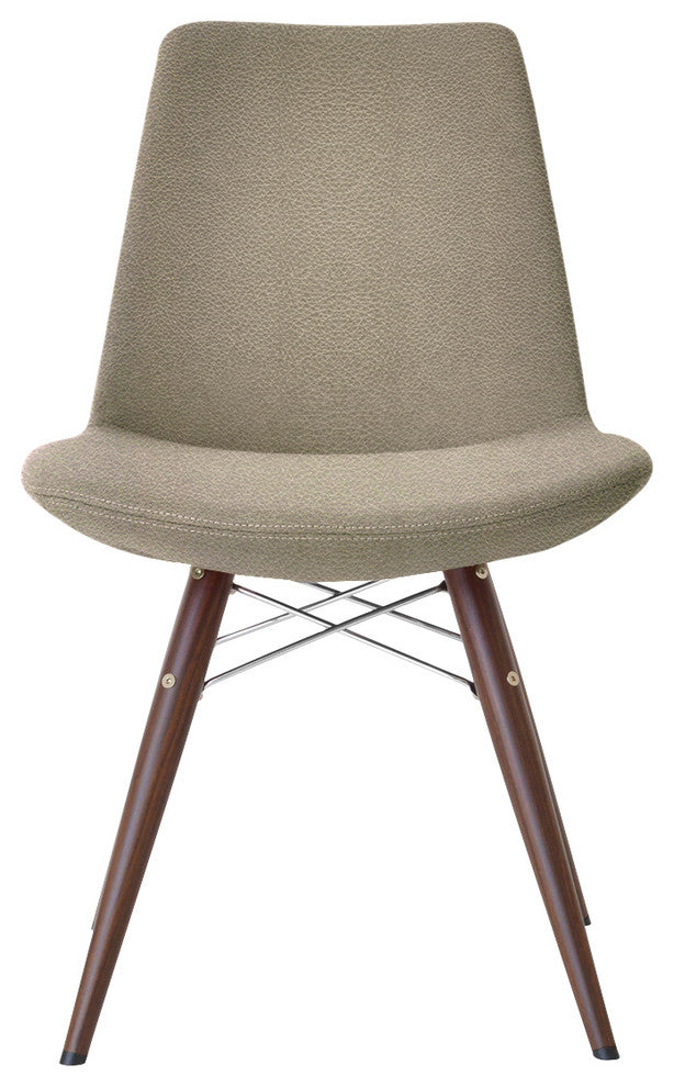 Eiffel Mw Dining Chair, Walnut Venner Steel Base, Bone Ppm