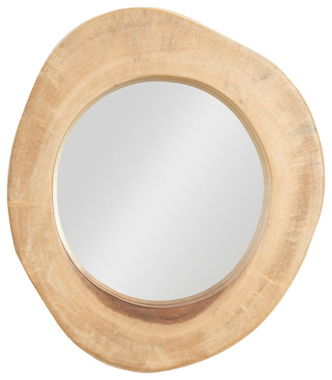 Chamcha Wood Slice Mirror, Small
