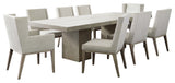 Bernhardt Linea 9-Piece Dining Set, Cerused Greige