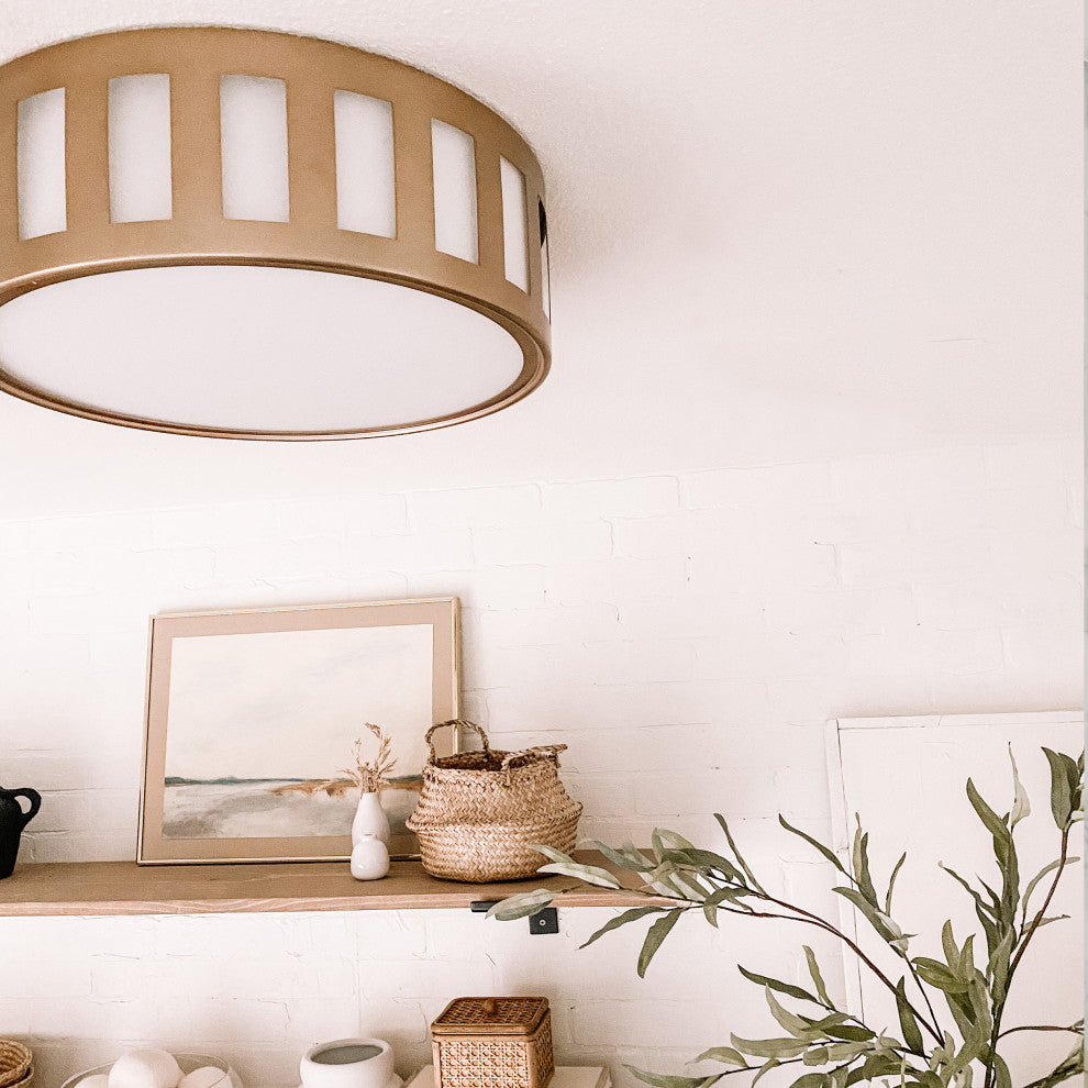 Kirby 2 Light Ceiling Mount, Vibrant Gold