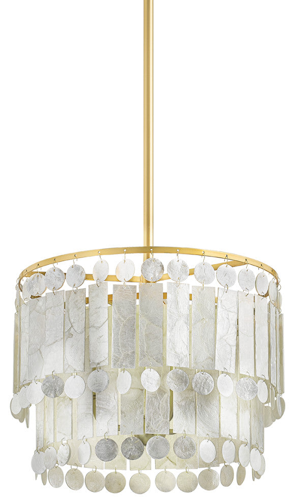 Melisa 3-Light Chandelier, Aged Brass