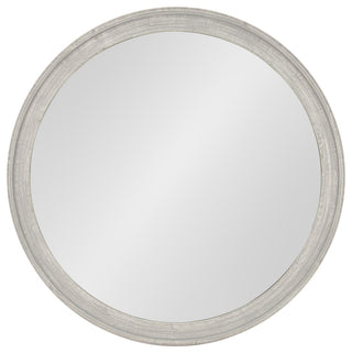 Mansell Round Wooden Wall Mirror, 28 Diameter, Distressed Gray