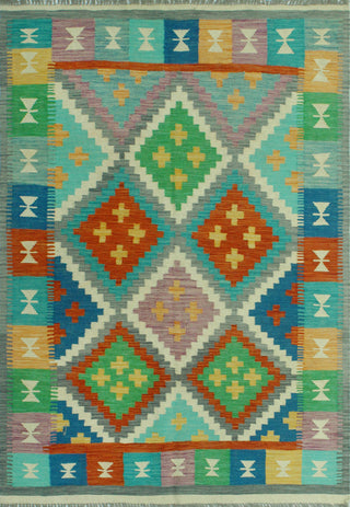 Sangat Flatweave Faiza Grey/Rust Rug, 4'8 x 6'7