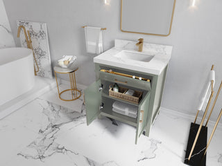 Cambridge 30" Single Sink Bath Vanity in Evergreen 2" Carrara Quartz