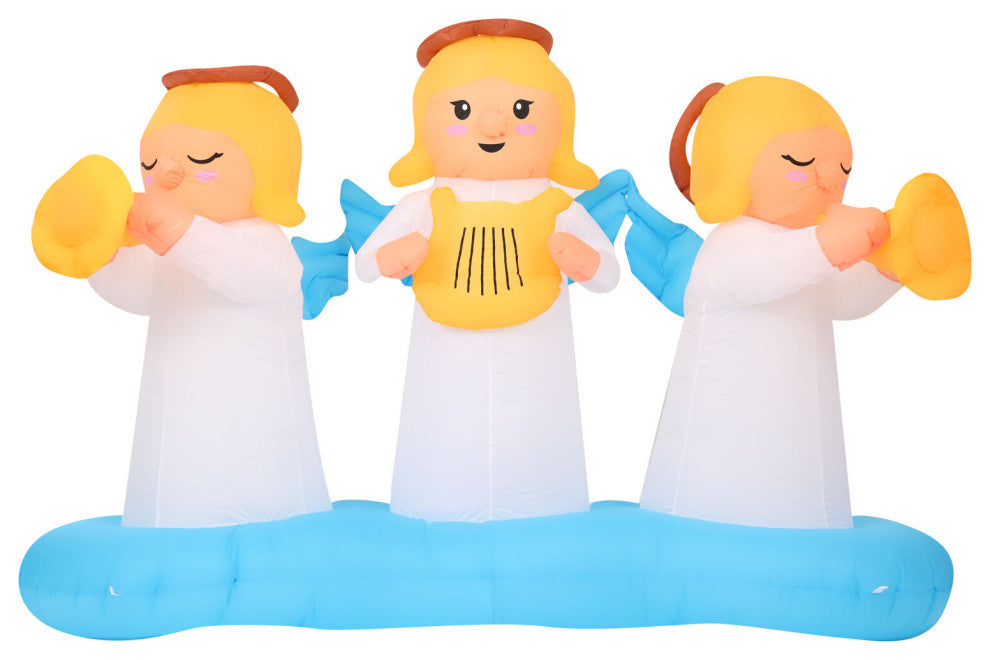 8-Ft. Pre-Lit Inflatable Angel Trio
