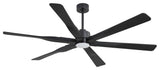 6-Blade Reversible LED Ceiling Fan, Light Kit & Remote Control, Black, 78"
