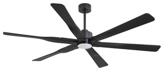 6-Blade Reversible LED Ceiling Fan, Light Kit & Remote Control, Black, 78"