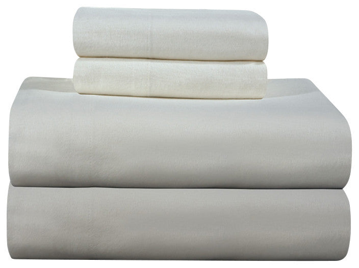Pointehaven 170 Flannel Sheet Set, Ivory, Twin