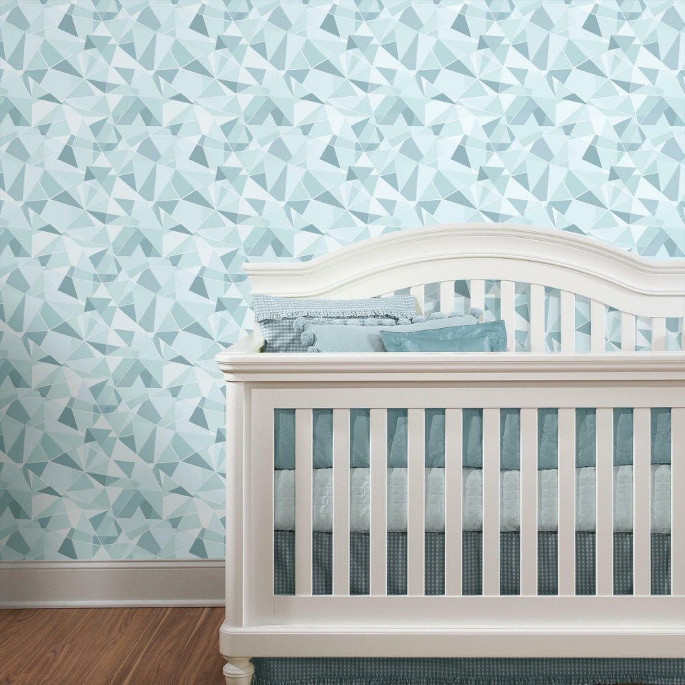 Blue & Teal Shattered Prism Peel & Stick Wallpaper