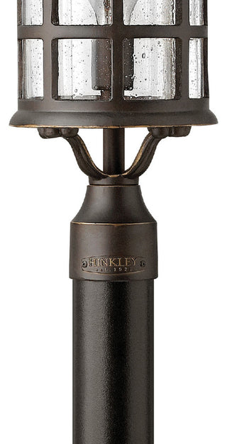 Freeport Outdoor Post/Pier Mount, Oil Rubbed Bronze With Clear Seedy Glass