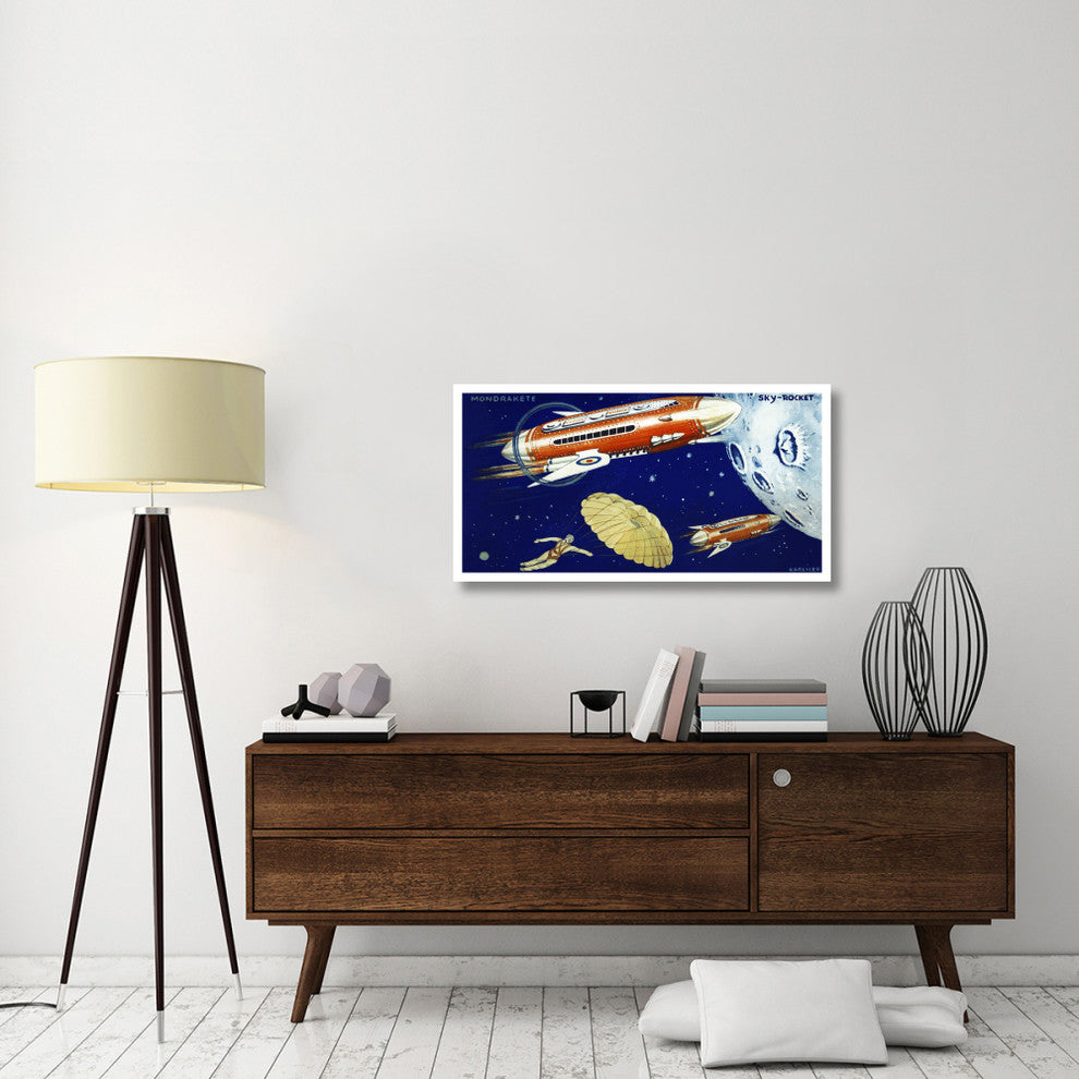 "Mondrakete Sky-Rocket" Digital Paper Print by Retrorocket, 42"x22"