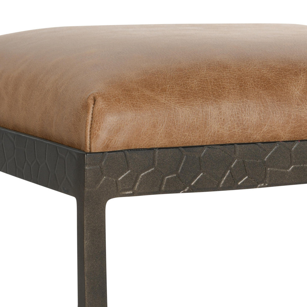 Bose 26" Top Grain Leather Counter Stool, Chestnut Brown