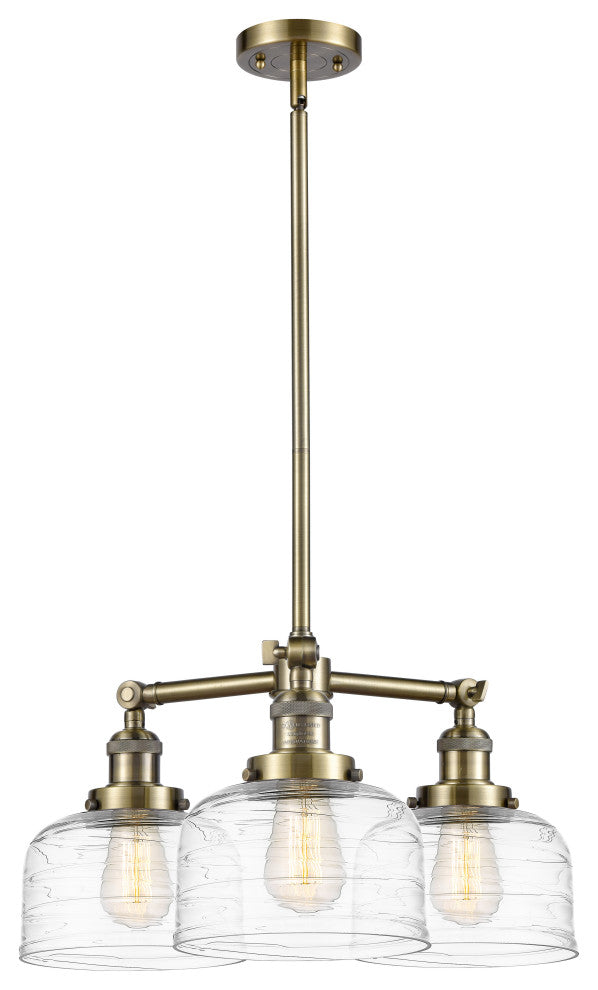 INNOVATIONS 207-AB-G713 3-Light Chandelier Antique Brass