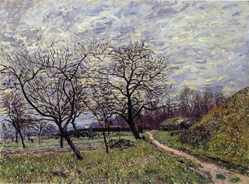 Alfred Sisley Between Veneux and By, December Morning Wall Decal