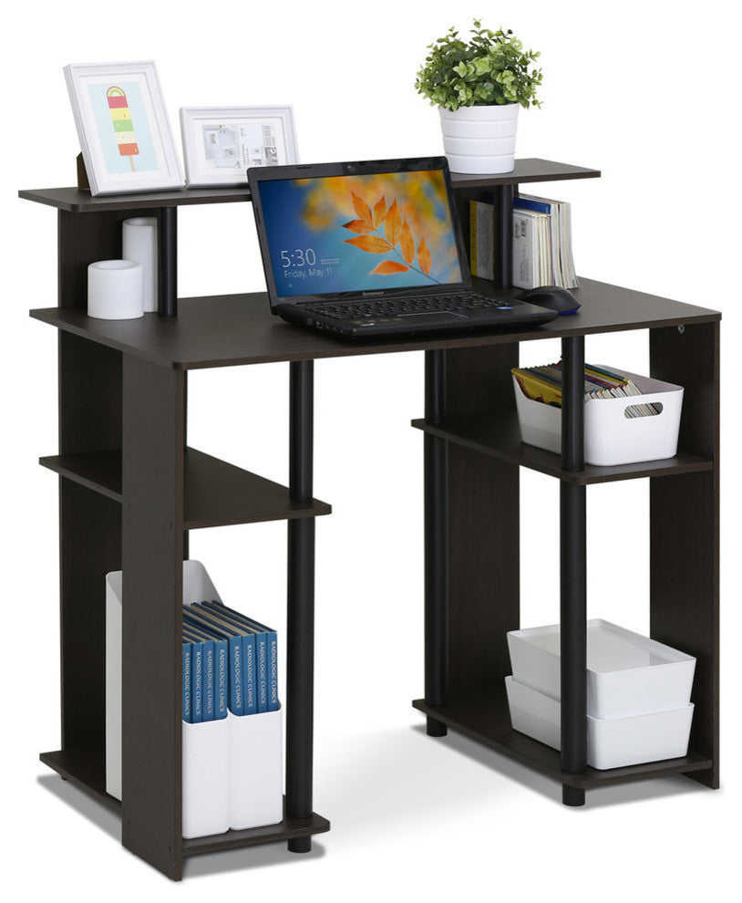 Jaya Simple Design Computer Writing Desk, Walnut