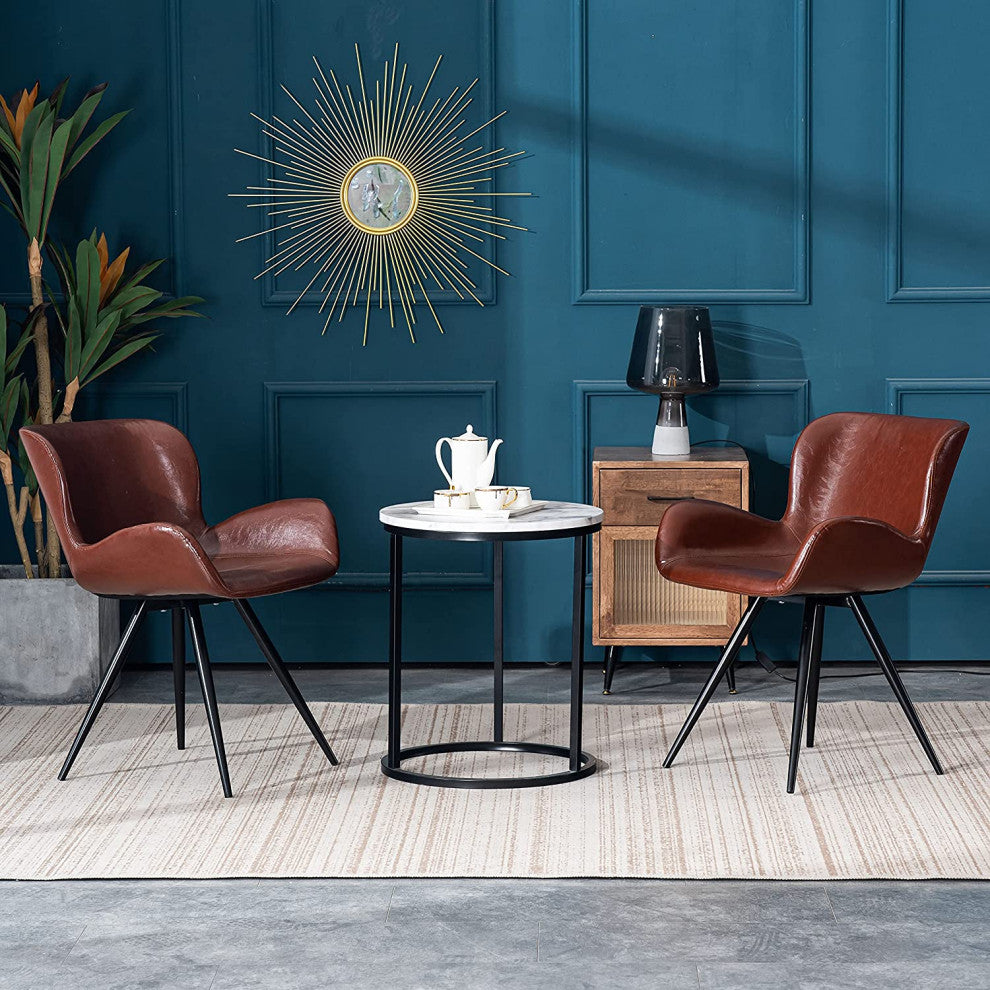 Faux Leather Dining Chairs Modern Side Chairs for Living Room