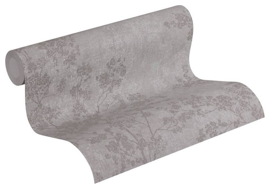 Sample, Floral Textured Wallpaper Featuring Branches And Leaves, 373971