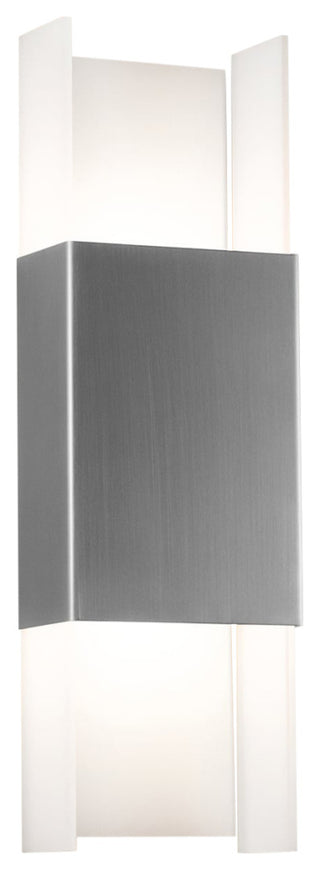 Ansa Outdoor LED Sconce, Marine Grade Brushed Stainless Stee, Soft White