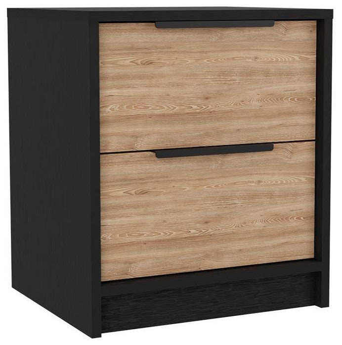 Kilgore 3 Bedroom Set, 2 Nightstands and Dresser, Black/Pine