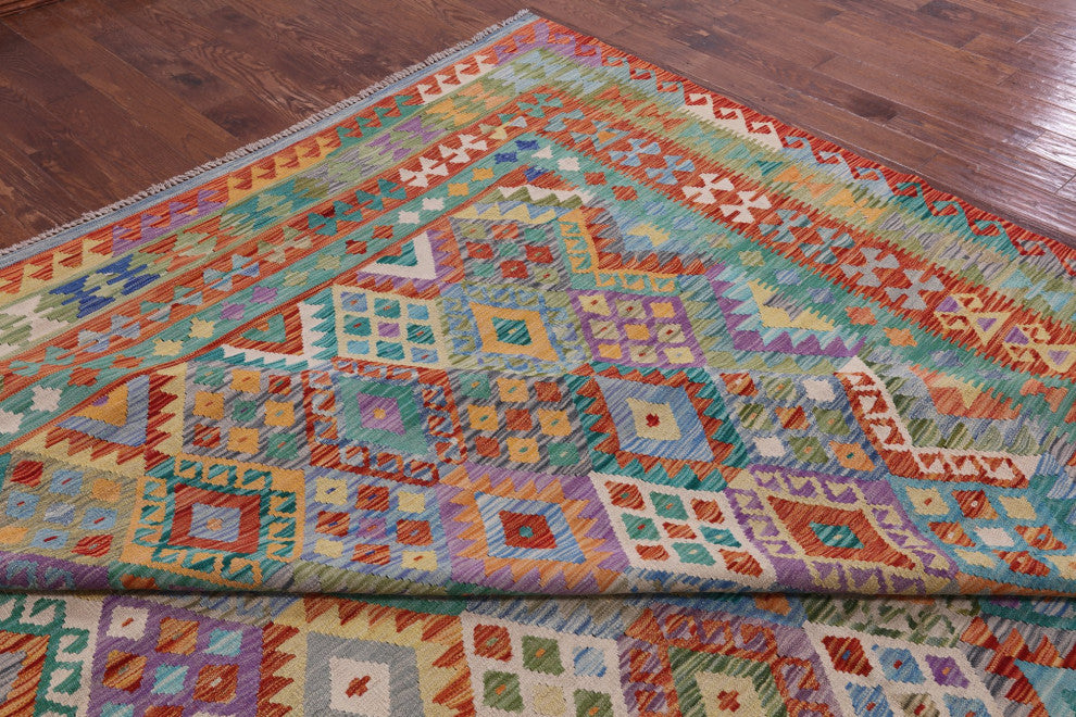 Reversible Wool On Wool Kilim Flat Weave Rug 11' 9" X 16' 6" - Q12539