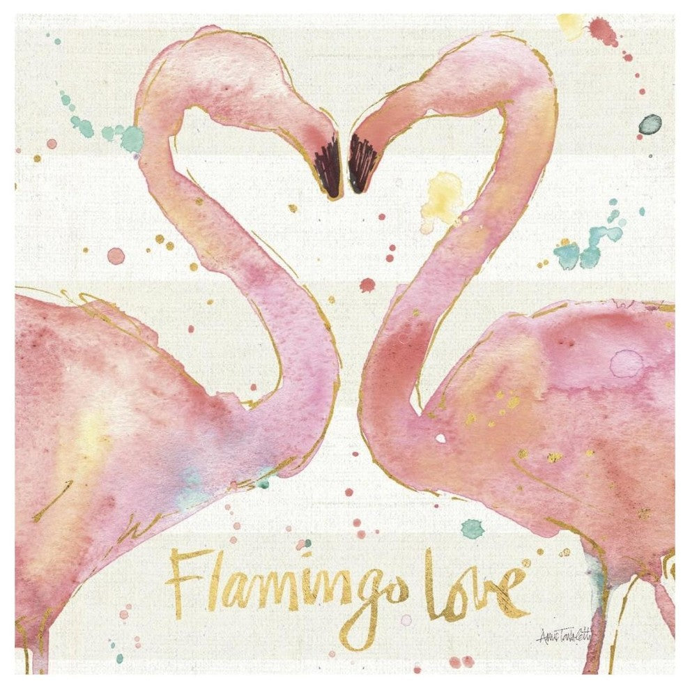"Flamingo Fever II" Digital Paper Print by Anne Tavoletti, 20"x20"