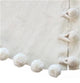 Handmade Felt Christmas Tree Skirt, Cream Pom Poms on Cream, 63"