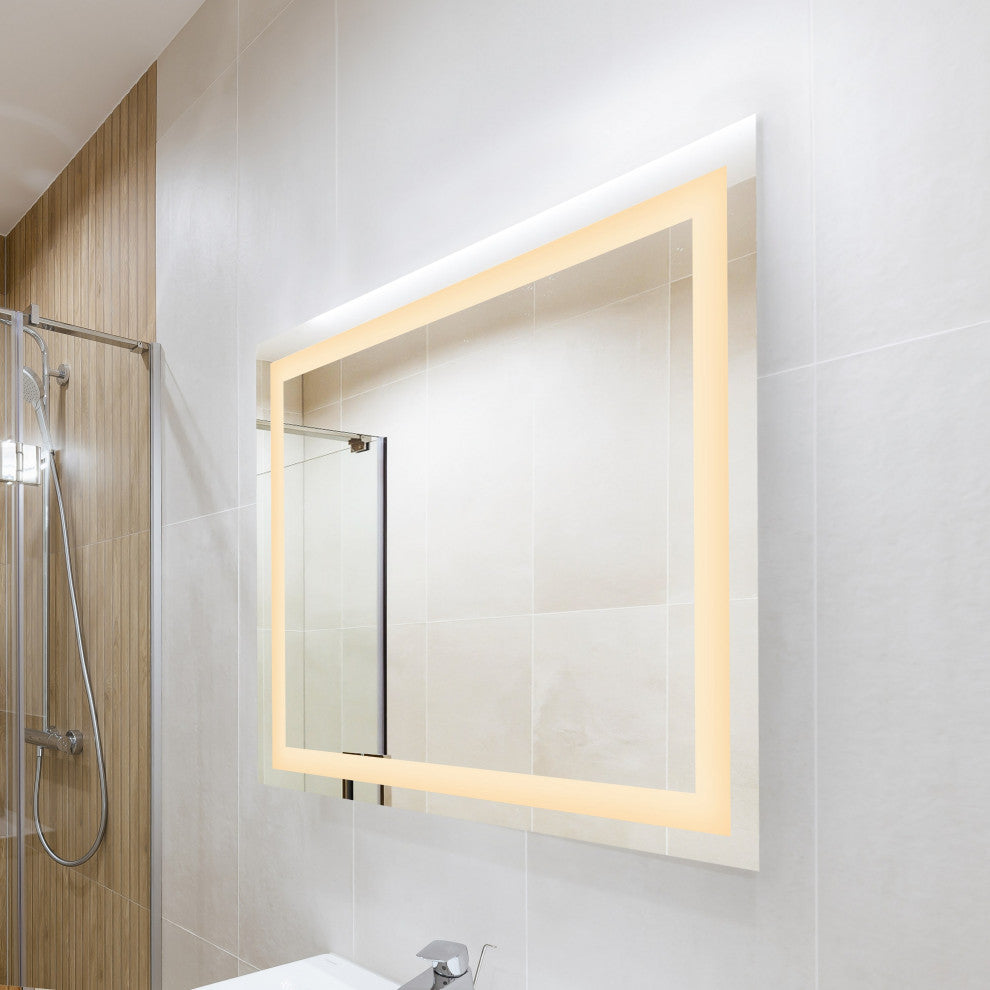 Remy Anti-Fog Front/Back-lit Bathroom Vanity Mirror, Touch Control, Height: 36"