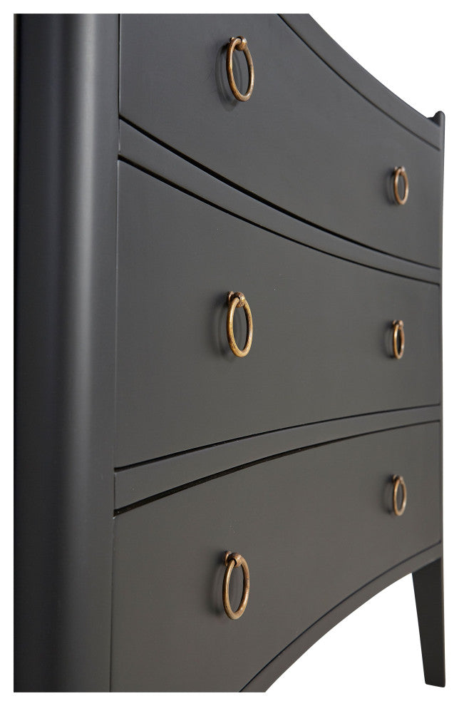 Tiffany 36" 3-Drawer Storage Chest, Black