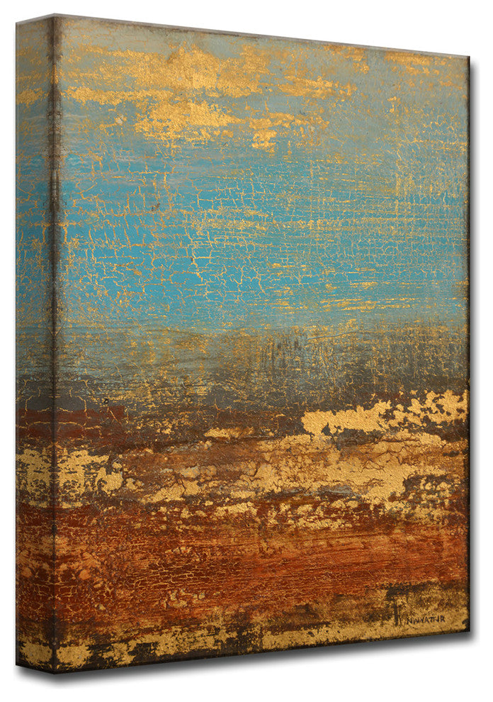 Ready2HangArt Abstract Canvas Art 'Golden Stream' by Norman Wyatt
