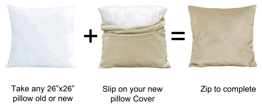 Milliken Plush Pillow Shell 2 Piece Set, Oatmeal, 26" X 26"