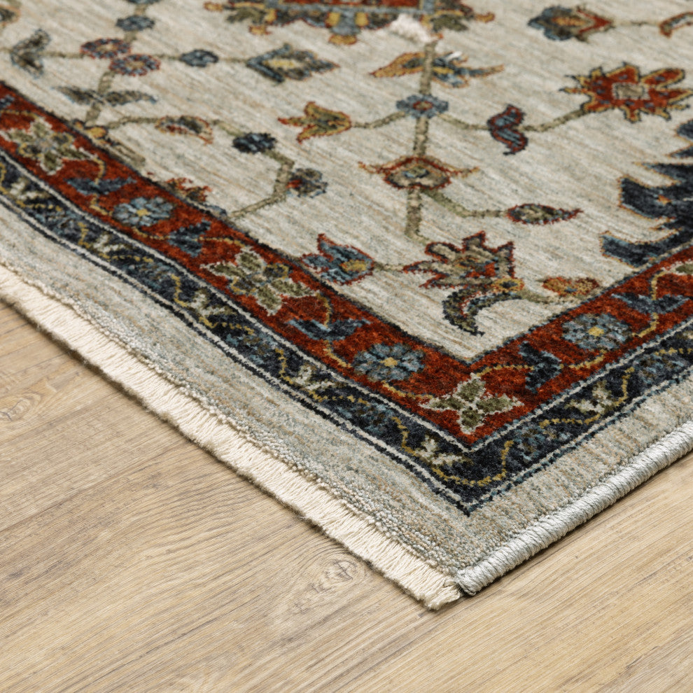 Augustus Persian Medallions Ivory/ Multi Indoor Area Rug, Ivory, 3'3"x5'