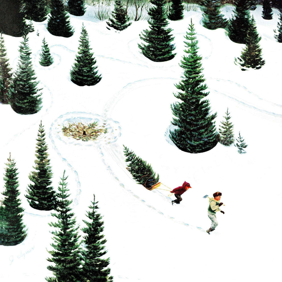 "Cutting Down the Tree" Painting Print on Canvas by John Clymer