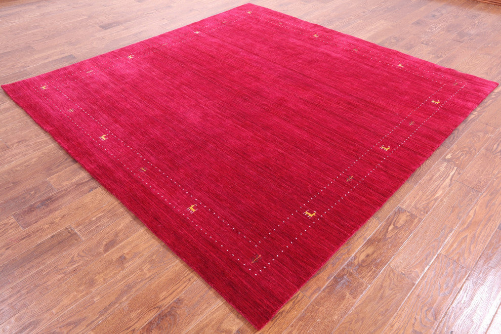 8' Square Persian Gabbeh Hand Knotted Wool Rug - Q15221