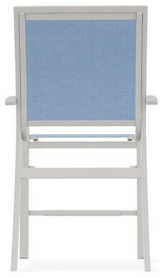 Kendall Sling Balcony Height Stackable Outdoor Stool, Sky/Snow
